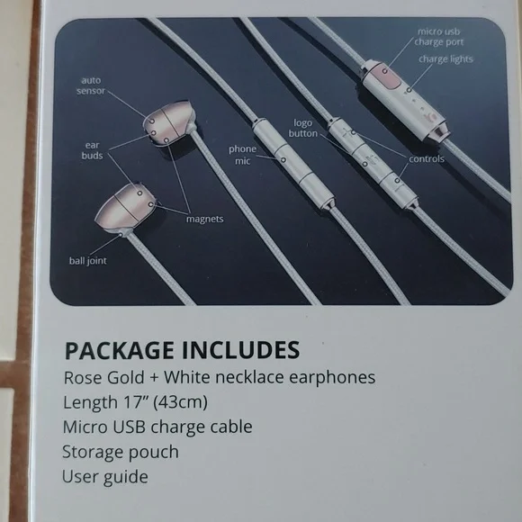 Rozebuds - Bluetooth Necklace Earbuds - Picture 2 of 5